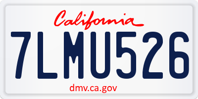 CA license plate 7LMU526