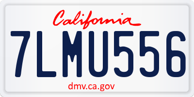 CA license plate 7LMU556
