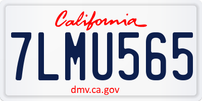 CA license plate 7LMU565