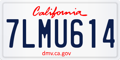 CA license plate 7LMU614