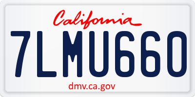 CA license plate 7LMU660
