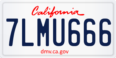 CA license plate 7LMU666