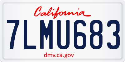 CA license plate 7LMU683
