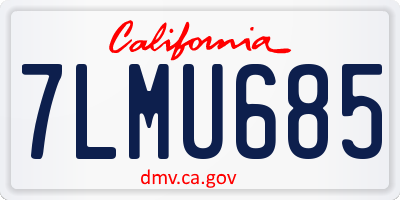 CA license plate 7LMU685