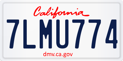CA license plate 7LMU774