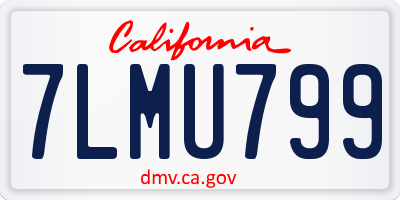 CA license plate 7LMU799
