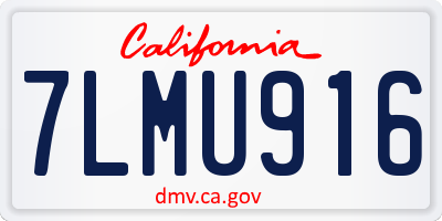 CA license plate 7LMU916