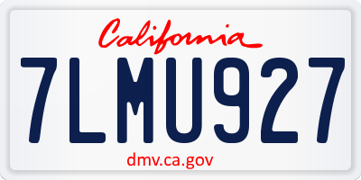 CA license plate 7LMU927