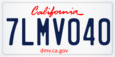CA license plate 7LMV040