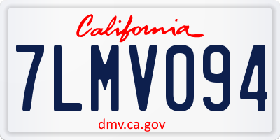 CA license plate 7LMV094