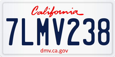 CA license plate 7LMV238