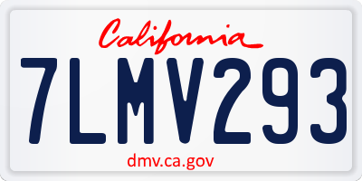 CA license plate 7LMV293