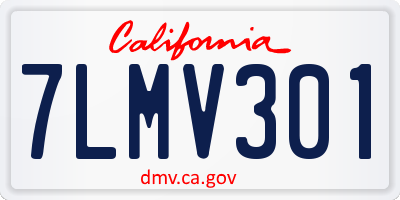 CA license plate 7LMV301