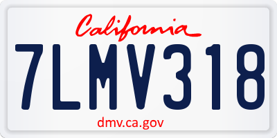 CA license plate 7LMV318