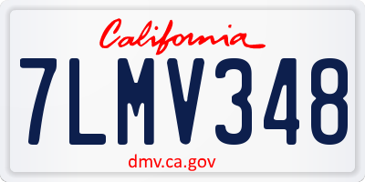 CA license plate 7LMV348