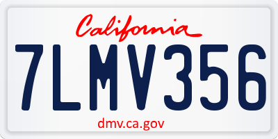 CA license plate 7LMV356