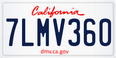CA license plate 7LMV360