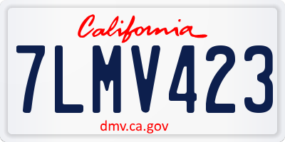 CA license plate 7LMV423