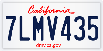 CA license plate 7LMV435