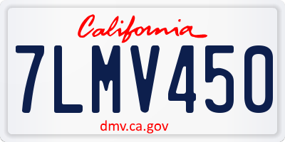 CA license plate 7LMV450