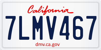 CA license plate 7LMV467