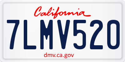 CA license plate 7LMV520