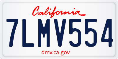 CA license plate 7LMV554