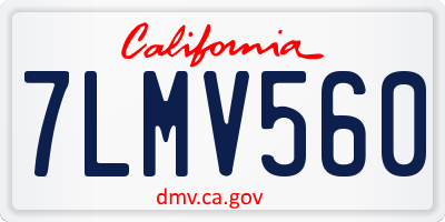 CA license plate 7LMV560