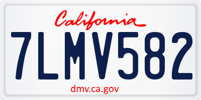 CA license plate 7LMV582