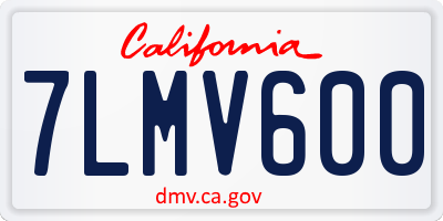CA license plate 7LMV600