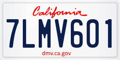 CA license plate 7LMV601