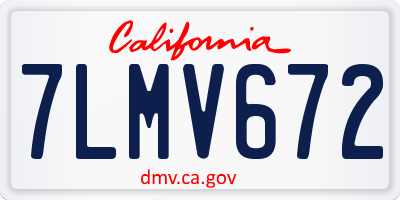 CA license plate 7LMV672