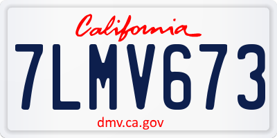 CA license plate 7LMV673