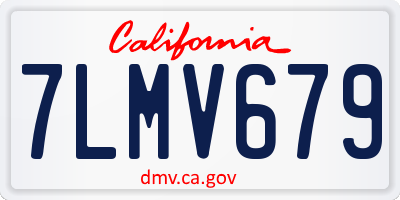 CA license plate 7LMV679