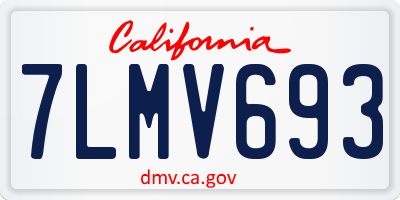 CA license plate 7LMV693