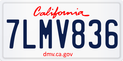 CA license plate 7LMV836