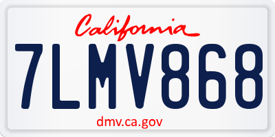 CA license plate 7LMV868