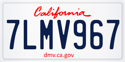 CA license plate 7LMV967