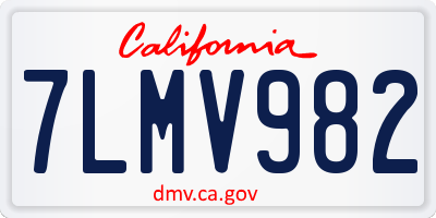 CA license plate 7LMV982