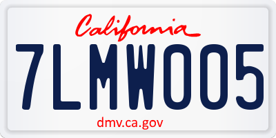 CA license plate 7LMW005