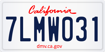 CA license plate 7LMW031