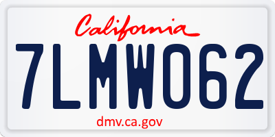 CA license plate 7LMW062