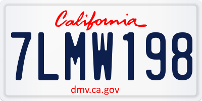 CA license plate 7LMW198
