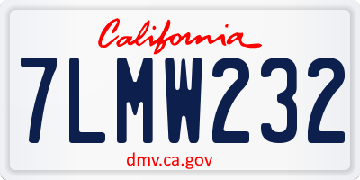 CA license plate 7LMW232