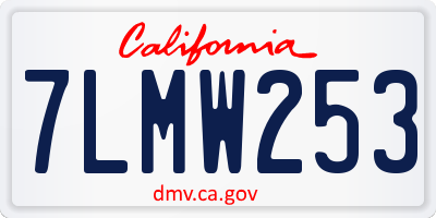 CA license plate 7LMW253