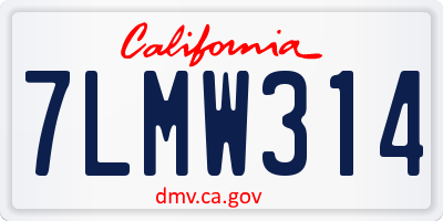 CA license plate 7LMW314