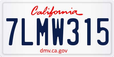 CA license plate 7LMW315