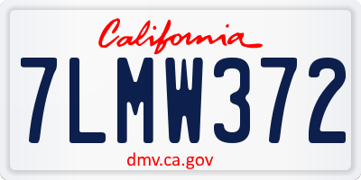CA license plate 7LMW372