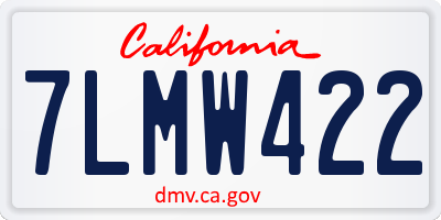 CA license plate 7LMW422