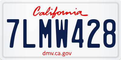 CA license plate 7LMW428